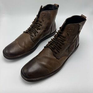 John Varvatos Barrett Brown Leather Lace-Up Boots Men’s Size 10